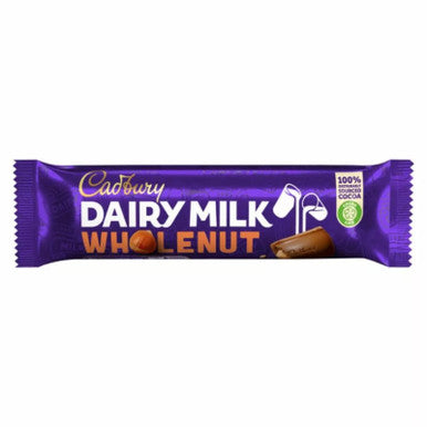Cadbury Whole Nut Chocolate Bar 48x45g