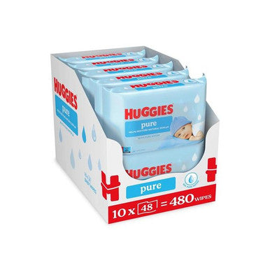 Huggies Pure Baby Wipes 10x48