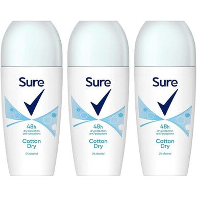 Sure Roll On Cotton Dry 6x50ml