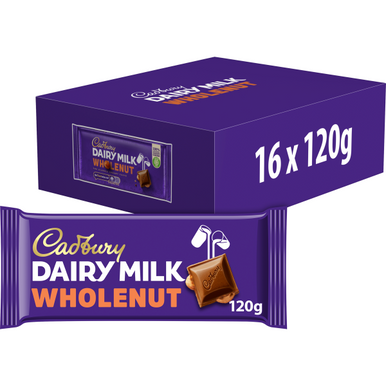 Cadbury Whole Nut Chocolate 16x120g