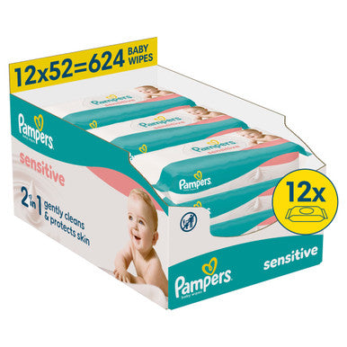 Pampers Baby Wipes Sensitive 12x52