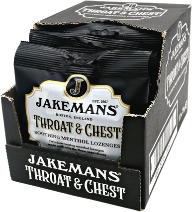 Jakemans Menthol Lozenges Throat & Chest 12x73g (Big Size)